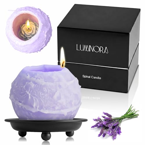 LUMINORA Spiral Scented Candle for Women & Men | Hand-Crafted Decorative Soy Wax Candle | Decor Wick Flower | Unique Twist...