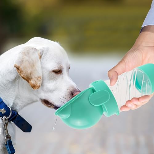 Dog Water Bottle Portable,Leak Proof Puppy Water Bottle Dispenser with Food Container,Lightweight Travel Water Bowl for Do...