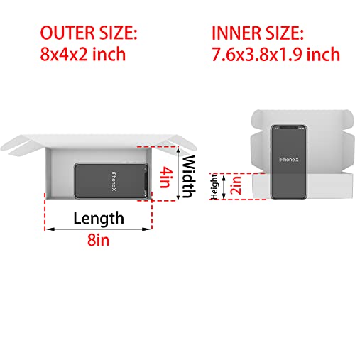 SENIAOAI Small 8x4x2 Black Shipping Boxes for Packaging Small Business Set of 25 Mailer Corruagated Cardboard Boxes for Sh...