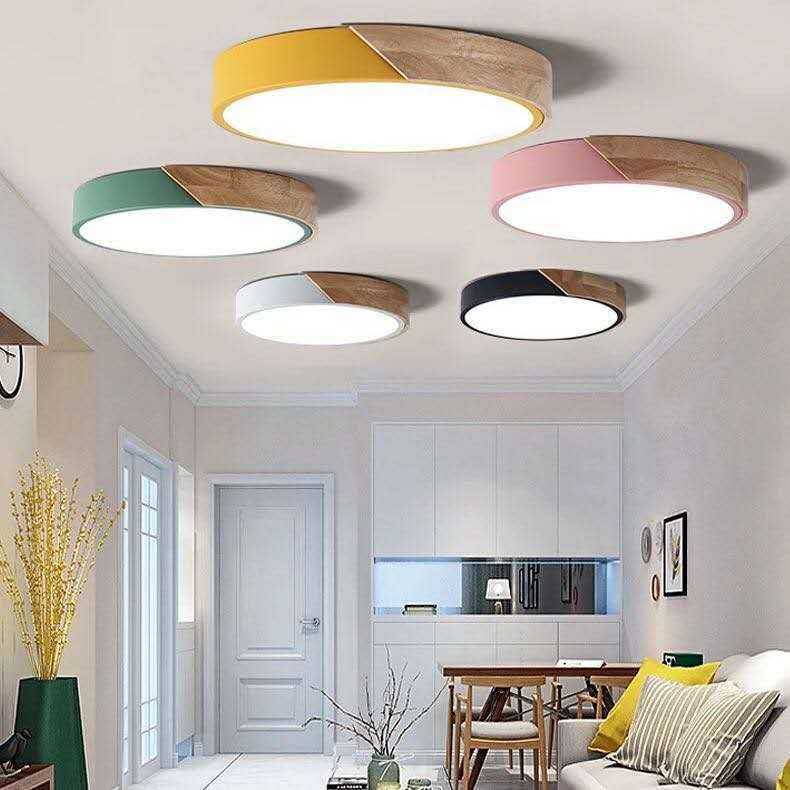The Nordic Macaroon Bedroom Dining Room Lamp Has A Round-shaped Body