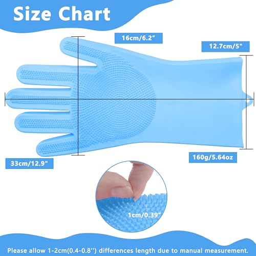 Maiiu Pet Grooming Gloves—Heat Resistant Dog Washing Gloves with High-Density Teeth, Dog Bath Scrubber with Enhanced Five ...