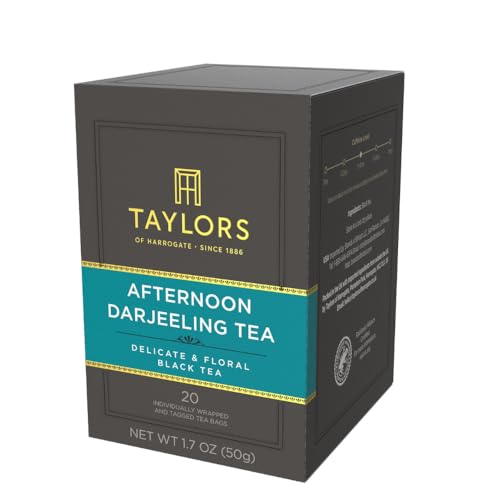 Taylors of Harrogate Afternoon Darjeeling, Black Tea, Individually Wrapped Bags 20 Count (Pack of 6), Delicate, Sweet & Fl...