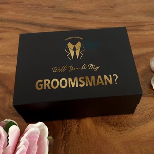 PartyGifts&beyond 8 Pcs Groomsmen Proposal Gift Box 6 Will You Be My Groomsman Gift Box and 2 Will You Be My Best Man Box(...