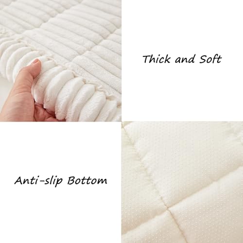 Awjcsv Couch Cover for Dogs Washable, Fuzzy Pet Couch Covers for 3 Cushion Sofa Pet Friendly, Non Slip Sofa Cover (White, ...
