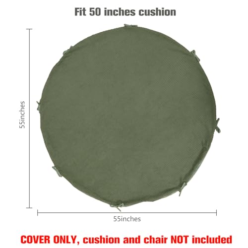 ANMINY Papasan Cushion Cover ONLY Thick Soft Velvet Slipcover for Papasan Cushion, Removable and Machine Washable Round Ch...
