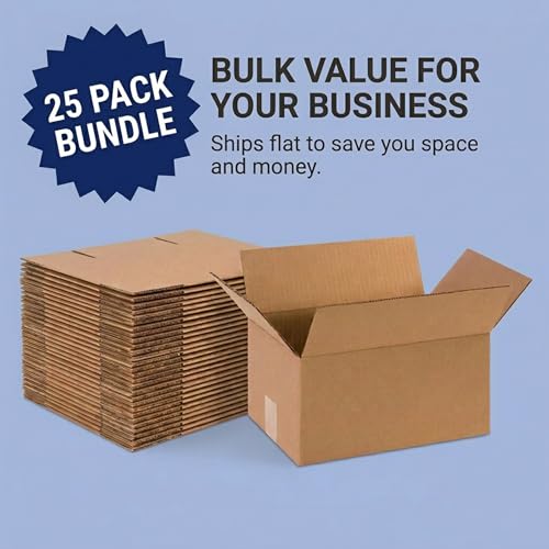 BOX USA Small Shipping Boxes 12"L x 8"W x 6"H (25-Pack) - Corrugated Cardboard Box for Moving, Mailing, Packing, Packaging...