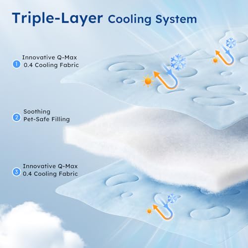 ZOMISIA Cooling Blanket for Large Dogs - High Cold Washable Pet Blanket, Travel Soft Dog Summer Essentials, Grey, 40"x50"