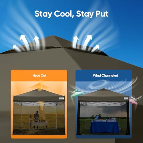 Quictent 10x10 Pop Up Screened Canopy Tent, Instant Setup for 1 Person with Netting, Portable & Compact, Waterproof & UV P...
