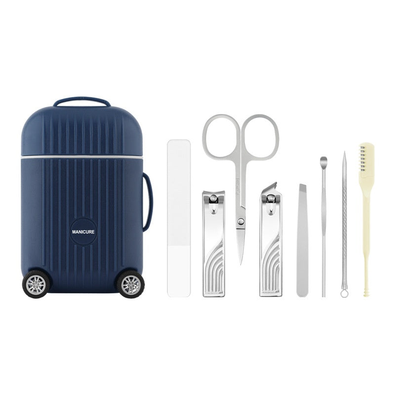 Portable Suitcase Nail Clippers 8 Pieces Suit Beauty Manicure Full Set