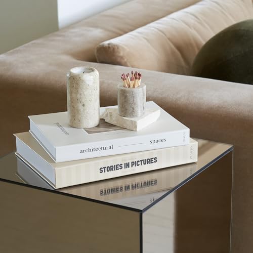 Beautiful Decorative Books - Set of 2 Boxes Enhance Your Coffee Table, Bookshelf or Mantel Decor - Aesthetic Fake/Faux Boo...