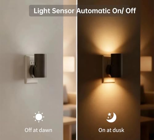 TSEXES LED Night Lights Plug into Wall, Dusk to Dawn Sensor,5-300LM Adjustable Brightness, Soft White 3000K,Dimmable Night...