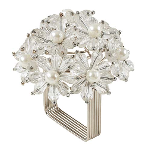 Beaded Floral Napkin Rings (Set of 4)