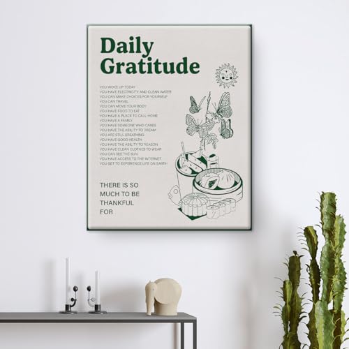 Inspirational Wall Art Green Boho Room Decor Aesthetic Home Kitchen Office Bedroom Cafes Wall Decor 8x10 Inch