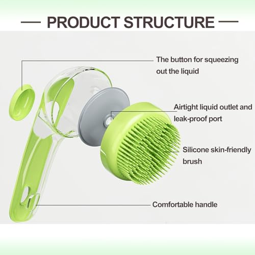 Aoche Pet Bath Brush, 2 Pack Dog Bath Brush 2 in 1 Cat Shampoo Brush with Soap Dispenser Scrubber Pet Gromming Supplies fo...