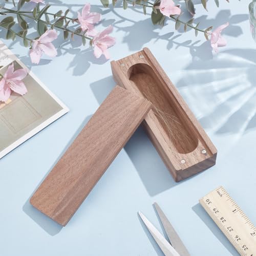 WEBEEDY 2 Pcs Pet Whiskers Beard Hair Collection Keepsake Gift Natural Cat Whiskers Storage Walnut Wood Box Pet Beard Teet...