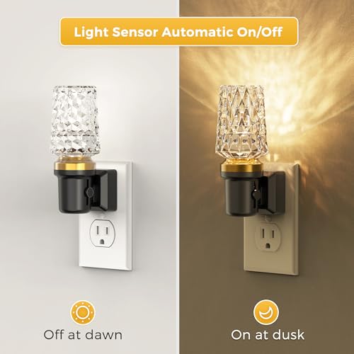 L LOHAS LED Night Light,Plug in Night Light with Light Sensor,0-100LM Brightness Adjustable,3000K Soft White,Acrylic Decor...