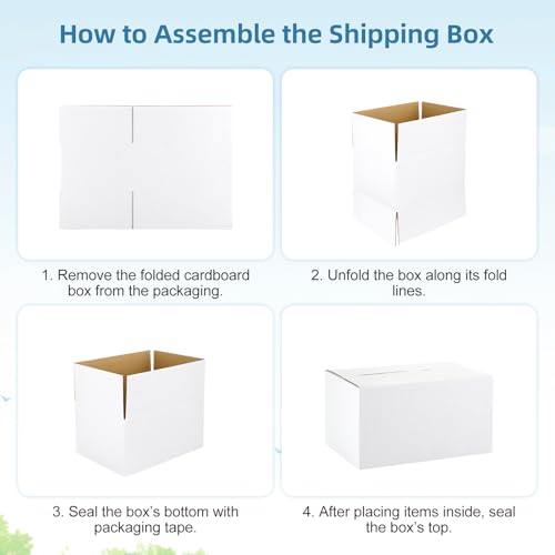 Famagic 10 Pack 10x7x5 Inch Small Shipping Boxes White Corrugated Cardboard Boxes Mailer for Small Business, Mailing Boxes...