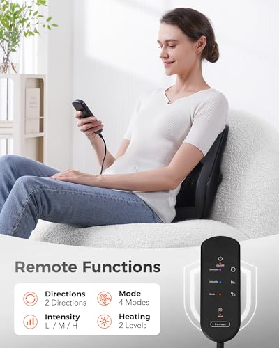Boriwat Back Massager with Heat, 3D Kneading Massage Pillow for Back, Neck, Shoulder, Leg Pain Relief Deep Tissue, Gifts f...
