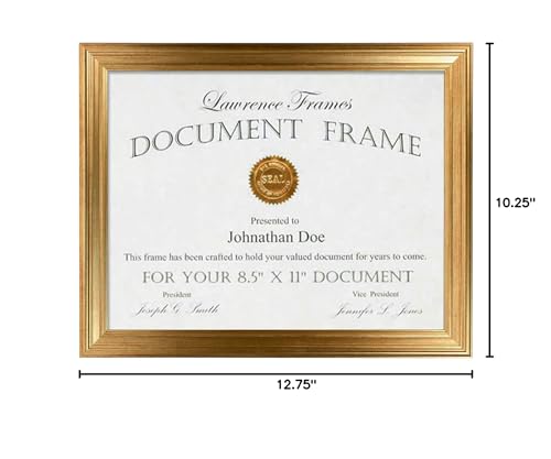 Lawrence Frames 8.5x11 Sutter Burnished Gold Picture Frame (536281)