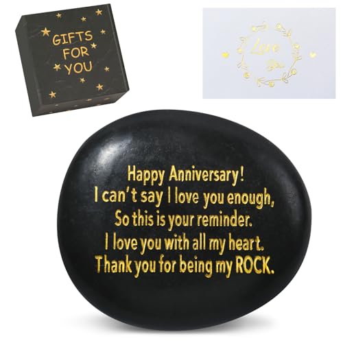 Sundrence Anniversary Wedding Gifts for Men, Women, You Are My Rock Anniversary Presents for Couple, Husband, Wife, Engrav...