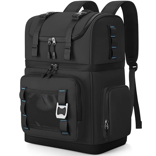 YOUNGOA Large Waterproof Insulated Cooler Backpack for Men & Women, Double Decker Leak Proof Cooler Backpack for Beach, Ca...