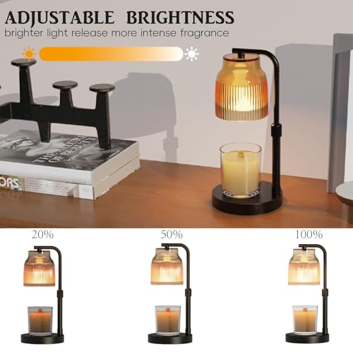 showyearn Candle Warmer Lamp with Timer Dimmer,Adjustable Height with 2 Bulbs,Birthday Gifts for Women,for Jar Candles Hom...