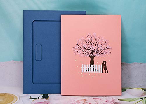 PENTA ANGEL Handmade Cherry Blossom Card Pop Up 3D Flower Romantic Love Letter Greeting Anniversary Wedding Valentine Birt...