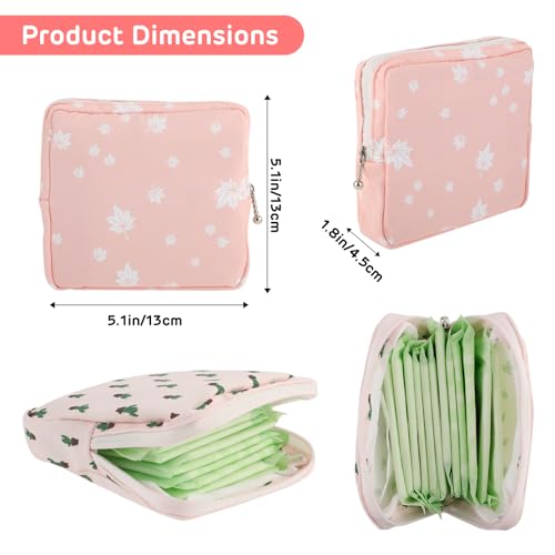 3Pcs Period Bag, Sanitary Pad Storage Bag Samll Period Pouch for Purse Cute Menstrual Period Bag Tampon Pad Holder for Pur...