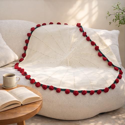 FantasDeck Valentines Day Gifts for Her - Flower Bouquet Blanket Gift Baskets, Anniversary Romantic Gift for Wife, Girlfri...