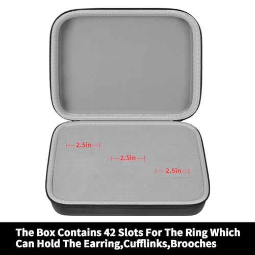 GWCASE Ring Organizer Storage Case - Jewelry Ring Display Collector Box with 42 Slots. Rings Tray Holder Showcase Fits for...
