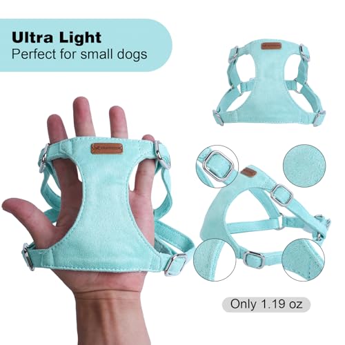 Dog Harness and Leash Set, XXS No Pull Adjustable Puppy Harness with Multifunction Pink Dog Leash and Dog Collar, Soft No ...