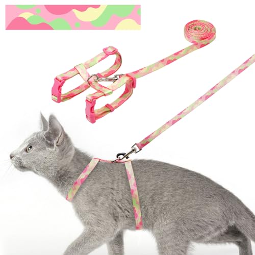 azuza Cat Harness and Leash Set for Safe Walking and Travel, Escape Proof Cat Harness, Lightweight Soft and Comfortable, A...