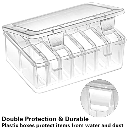 Mathtoxyz Small Bead Organizers, 15 Pieces Plastic Storage Cases Mini Clear Bead Storage Containers Transparent Boxes with...