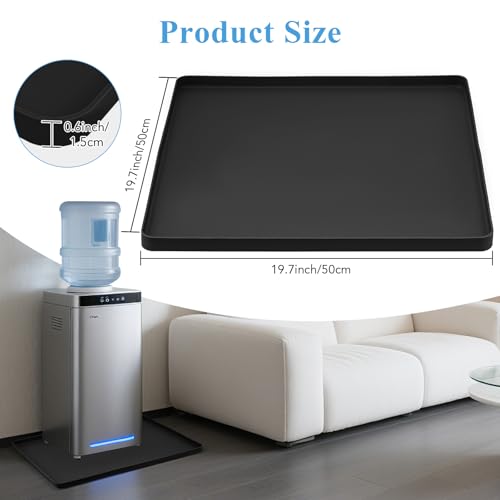 Water Cooler Drip Pan, Prevent Water Leakage and Protect Floor & Carpet, 19.7''x19.7'' Under Water Cooler Mat, Non-Slip Le...