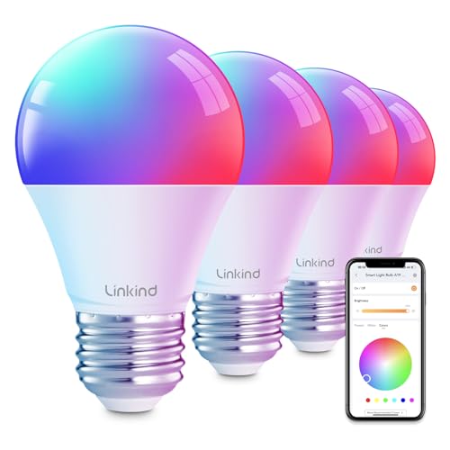 Linkind Smart Light Bulbs, Smart Bulb That Work with Alexa & Google Home, LED Light Bulbs Color Changing, 104 Preset Scen...