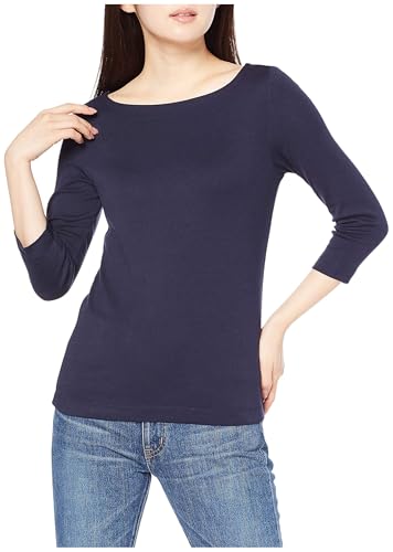 Amazon Essentials Women's Slim-Fit 3/4 Sleeve Boat Neck Cotton Modal Micro Rib T-Shirt