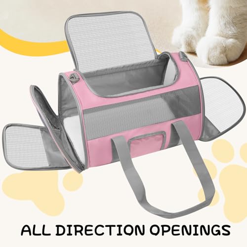 Seclato Soft Side Cat Carrier Airline Approved for Puppy Kitten Dog Carriers for Small Medium Cats Under 15lb, Collapsible...