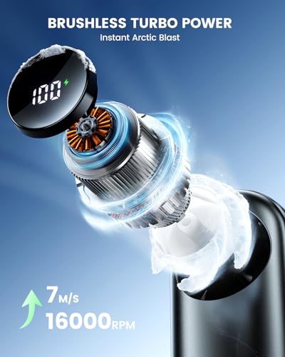 coldSky Portable Handheld Turbo Fan,1-100 Adjustable Speed Personal Fan,4000mAh Rechargeable Mini Fans,16,000 RPM Small Fa...
