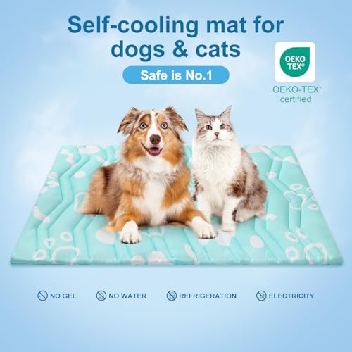 BEAUTYZOO Upgrade Dog Cooling Mat Extra Large, Reversible Self-Cooling Mat for Dogs, Thicken Pet Ice Cool Pad Blanket for ...