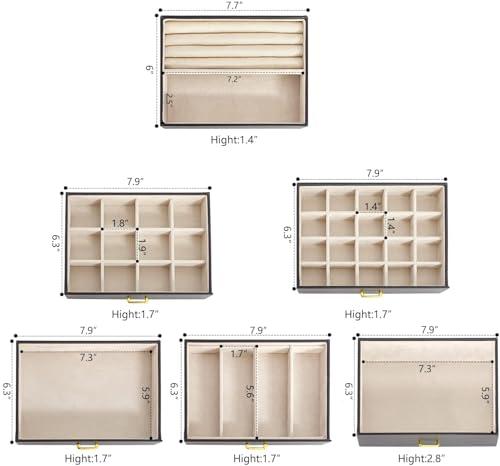 AKOZLIN Huge Jewelry Box Organizer Functional Extra Large Leather Jewelry Storage Case for Women Girls Ring Necklace Earri...