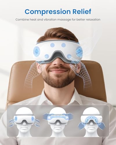RENPHO Eye Massager with Heat, Mothers Day Birthday Gifts for Mom Women Men Her, FSA Eligible HSA Eye Mask for Migraine Re...