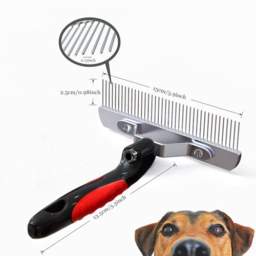 Dog Brushes for Grooming Large Dogs, Undercoat Dog Rake Long Hair Pet Comb Pet Grooming Brush with Anti-Slip Handle, Steel...