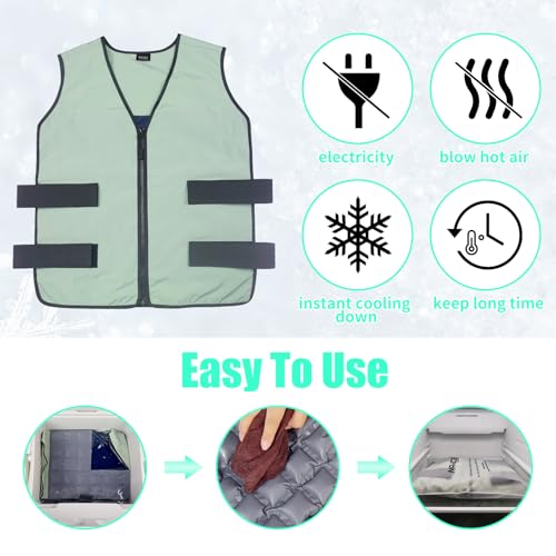 MR.ICE Cooling Vest for Men & Women - Adjustable Ice Vest for Motorcycle, Workers, Sports, Outdoor, Heat Relief