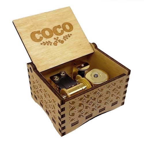 Teykst Remember Me Wood Music Box for Father's Day Birthday Anniversary, 18 Note Wind-up Wooden Engraved Musical Boxes Gif...