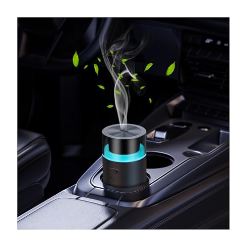 HODEMI Portable Smart Car Essential Oil Diffuser,Cordless Mini Cold Mist Aromatherapy Air Freshener Diffuser with Mode Mem...