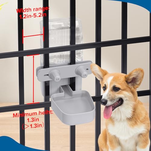 Kenond 50 oz Rabbit Water Dispenser,Gravity Dog Water Bowl Dispenser for Cage,Auto Water Bottle for Ferret,Cat,Dog and Oth...