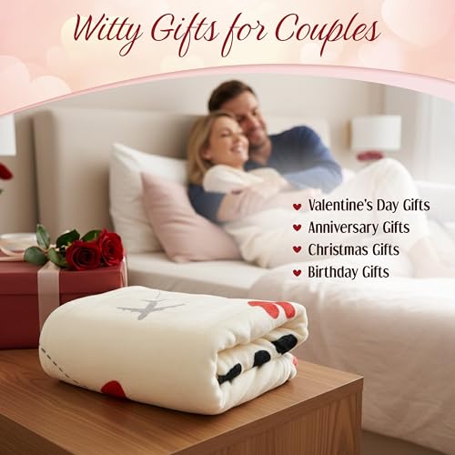 WRAPIX Anniversary Couple Gifts for Men Women - I Love You More Soft Fleece Throw Blanket 50x60 in - Mothers Day Birthday ...