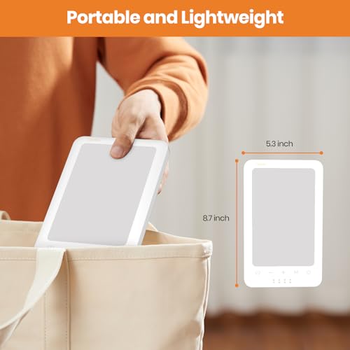 LASTAR 10,000 Lux Sun Lamp, Full Spectrum Sunlight Lamp with 4 Color Temperatures (3000K–6500K), 5 Brightness Levels, 4 Ti...