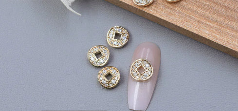 Copper-inlaid Zircon Metal Nail Art Rhinestone Accessories