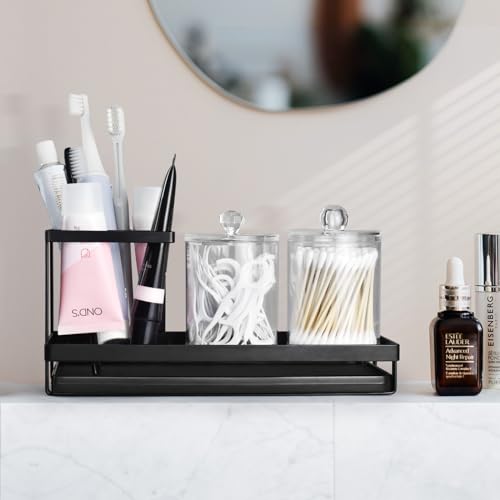 MYITYARD Toothbrush Holders for Bathrooms, 4 Slots Rustproof Metal Tooth Brushing Organizer with Drainage, Electric Tooth ...